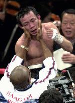 Hoshino celebrates clinching WBA minimumweight crown